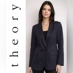 Theory Linen Navy Women's blazer, lightweight jacket- size 2 $425